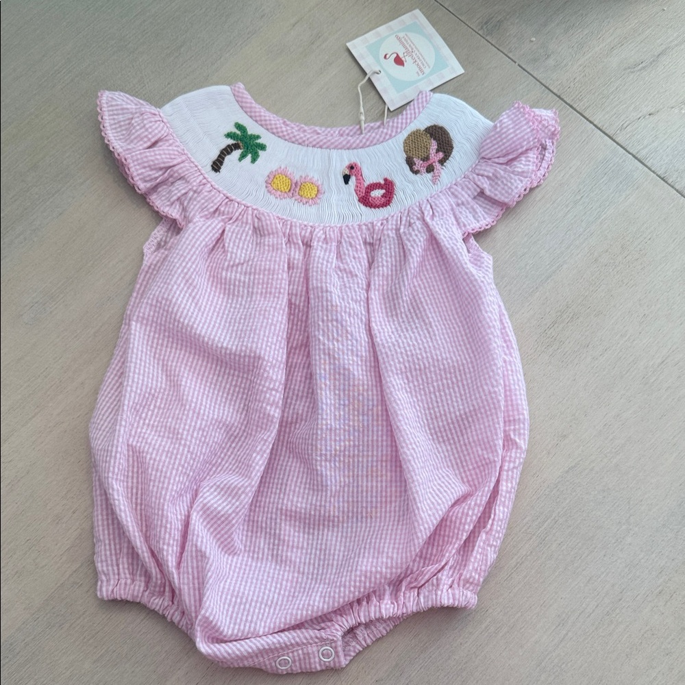 Pink Striped Kids One Piece